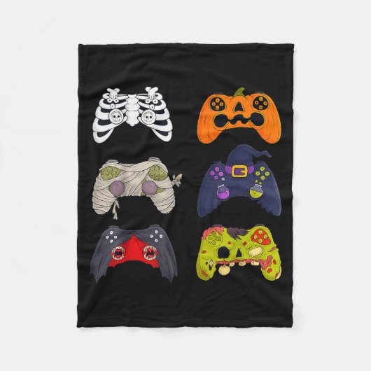 Halloween Skeleton Zombie Gaming Controllers  Fleece Deken (Voorkant)