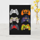 Halloween Skeleton Zombie Gaming Controllers  Kaart (Gele Bloem)