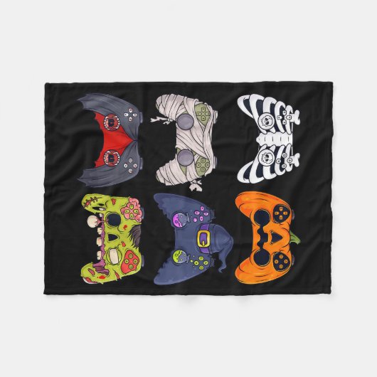 Halloween Skeleton Zombie Gaming Controllers Mummy Fleece Deken (Voorkant (Horizontaal))