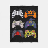Halloween Skeleton Zombie Gaming Controllers Mummy Fleece Deken (Voorkant)