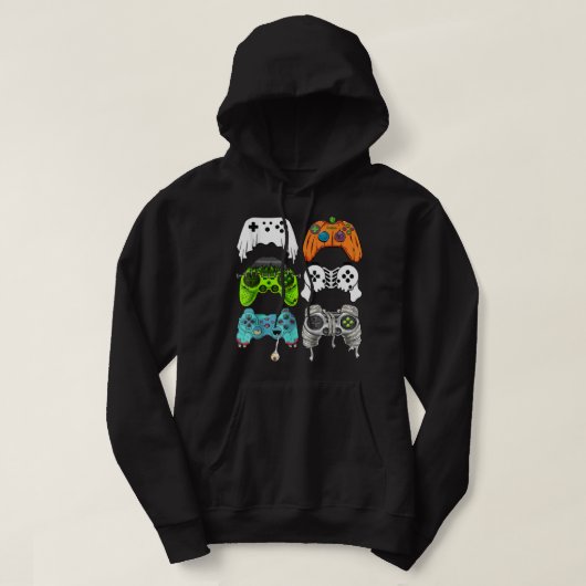 Halloween Skeleton Zombie Gaming Controllers Mummy Hoodie (Design voorkant)