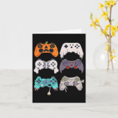 Halloween Skeleton Zombie Gaming Controllers Mummy Kaart (Gele Bloem)