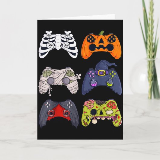 Halloween Skeleton Zombie Gaming Controllers Mummy Kaart (Voorkant)
