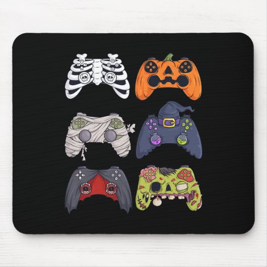 Halloween Skeleton Zombie Gaming Controllers Mummy Muismat (Voorkant)