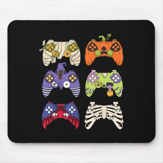 Halloween Skeleton Zombie Gaming Controllers Mummy Muismat (Voorkant)