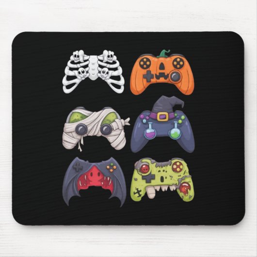 Halloween Skeleton Zombie Gaming Controllers Mummy Muismat (Voorkant)