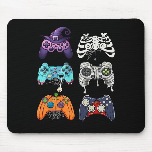 Halloween Skeleton Zombie Gaming Controllers Mummy Muismat (Voorkant)