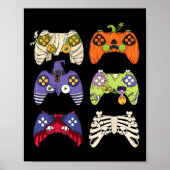 Halloween Skeleton Zombie Gaming Controllers Mummy Poster (Voorkant)
