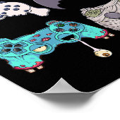Halloween Skeleton Zombie Gaming Controllers Mummy Poster (Hoek)