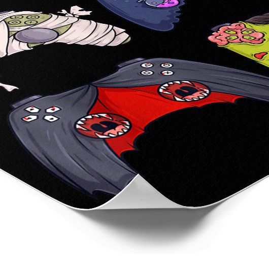 Halloween Skeleton Zombie Gaming Controllers Mummy Poster (Hoek)