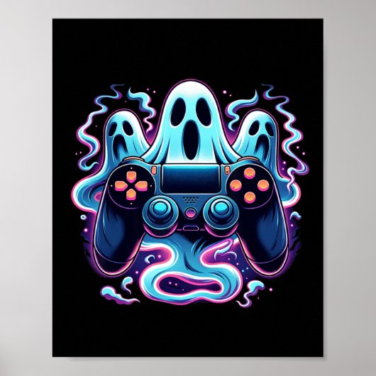 Halloween Skeleton Zombie Gaming Controllers Mummy Poster (Voorkant)