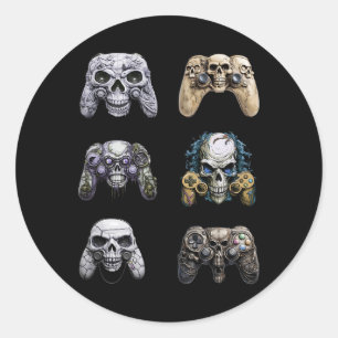 Halloween Skeleton Zombie Gaming Controllers Mummy Ronde Sticker