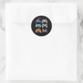 Halloween Skeleton Zombie Gaming Controllers Mummy Ronde Sticker (Tas)
