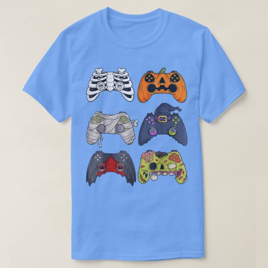 Halloween Skeleton Zombie Gaming Controllers Mummy T-shirt (Design voorkant)