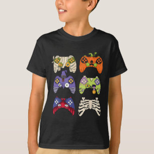 Halloween Skeleton Zombie Gaming Controllers Mummy T-shirt