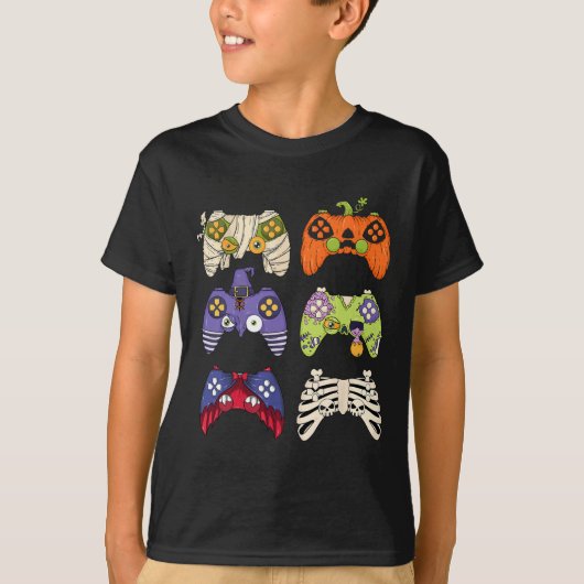 Halloween Skeleton Zombie Gaming Controllers Mummy T-shirt (Voorkant)