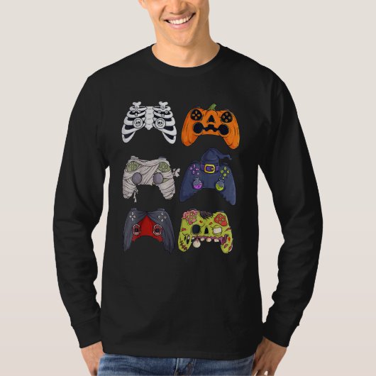 Halloween Skeleton Zombie Gaming Controllers Mummy T-shirt (Voorkant)
