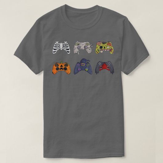 Halloween Skeleton Zombie Gaming Controllers Mummy T-shirt (Design voorkant)