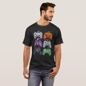 Halloween Skeleton Zombie Gaming Controllers Mummy T-shirt (Voorkant volledig)