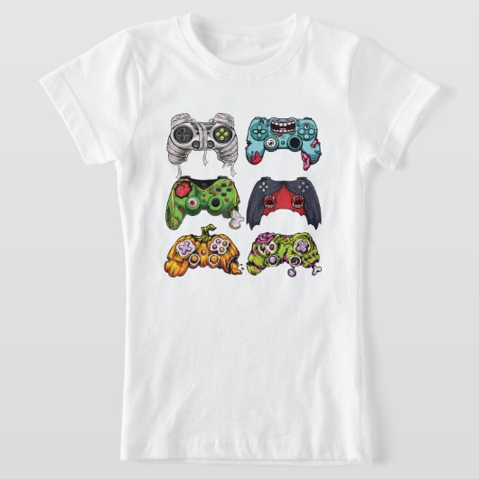Halloween Skeleton Zombie Gaming Controllers Mummy T-shirt (Laagn)
