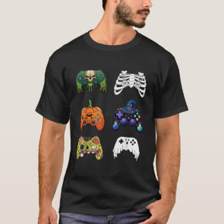 Halloween Skeleton Zombie Gaming Controllers Mummy T-shirt