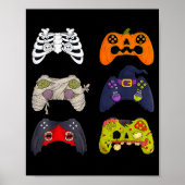 Halloween Skeleton Zombie Gaming Controllers  Poster (Voorkant)