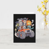Halloween Skeleton Zombie Monster Truck Vampire Bo Kaart (Gele Bloem)