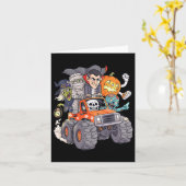 Halloween Skeleton Zombie Monster Truck Vampire Bo Kaart (Gele Bloem)