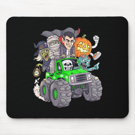 Halloween Skeleton Zombie Monster Truck Vampire Bo Muismat (Voorkant)