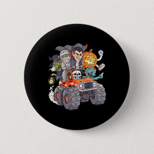 Halloween Skeleton Zombie Monster Truck Vampire Bo Ronde Button 5,7 Cm