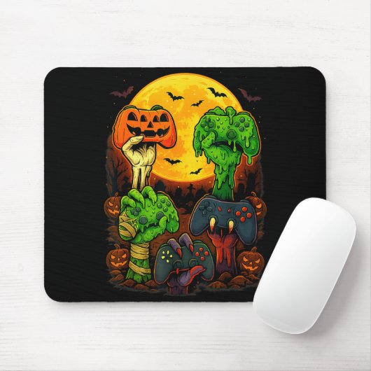 Halloween Skeleton Zombie Mummy Gaming Controller Muismat (Met muis)