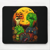 Halloween Skeleton Zombie Mummy Gaming Controller Muismat (Voorkant)