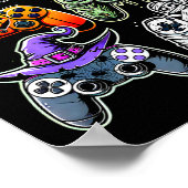 Halloween Skeleton Zombie Mummy Gaming Controllers Poster (Hoek)