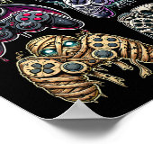 Halloween Skeleton Zombie Mummy Gaming Controllers Poster (Hoek)