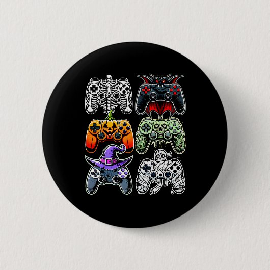 Halloween Skeleton Zombie Mummy Gaming Controllers Ronde Button 5,7 Cm (Voorkant)