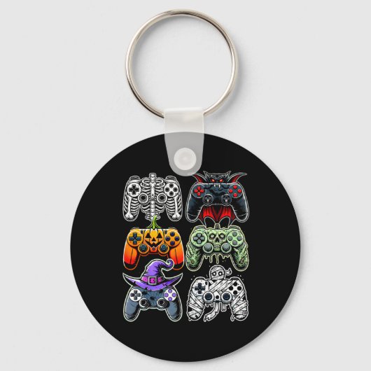 Halloween Skeleton Zombie Mummy Gaming Controllers Sleutelhanger (Voorkant)