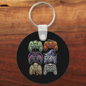 Halloween Skeleton Zombie Mummy Gaming Controllers Sleutelhanger (Voorkant)