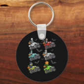 Halloween Skeleton Zombie Riding Monster Truck Vam Sleutelhanger (Voorkant)