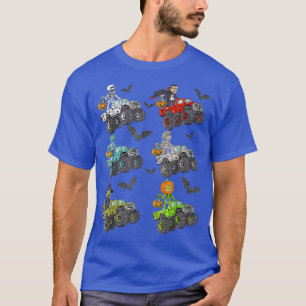 Halloween Skeleton Zombie Riding Monster Truck Vam T-shirt