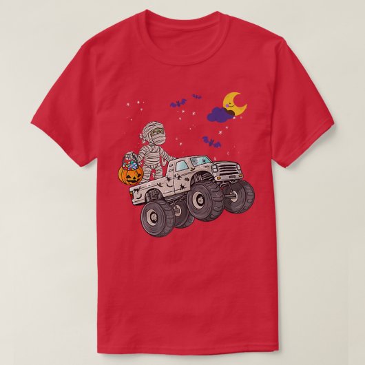 Halloween Skeleton Zombie Riding Monster Truck Vam T-shirt (Design voorkant)