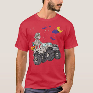 Halloween Skeleton Zombie Riding Monster Truck Vam T-shirt