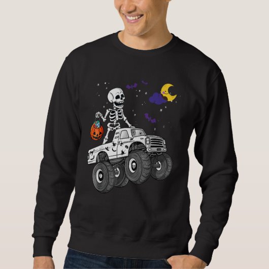 Halloween Skeleton Zombie Riding Monster Truck Vam Trui (Voorkant)
