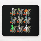 Halloween Skeleton Zombie Riding Mummy T Rex Vampi Muismat (Voorkant)