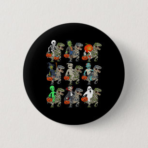 Halloween Skeleton Zombie Riding Mummy T Rex Vampi Ronde Button 5,7 Cm