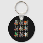 Halloween Skeleton Zombie Riding Mummy T Rex Vampi Sleutelhanger (Achterkant)