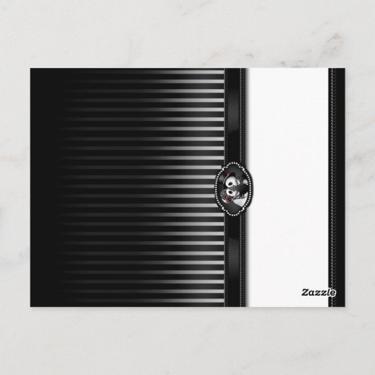 Halloween Skeleton Zwart Wit BLANK Vouwplaats Briefkaart (Achterkant)