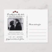 Halloween Skeletons Black Grey Heart PHOTO op BACK Aankondigingskaart (Achterkant)