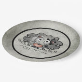Halloween Skeletons Black & Grey Matching Wedding Papieren Bordje (Gekanteld)