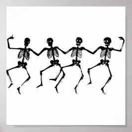 Halloween Skeletons Dancing Poster