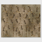 Halloween Skeletons Dansende Scary Spooky Cadeaupapier (Vlak)